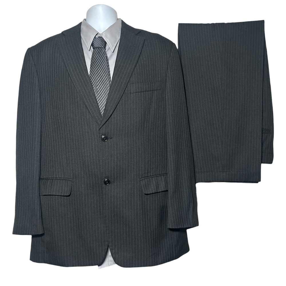 Haggar Black Pinstripe Men's Suit